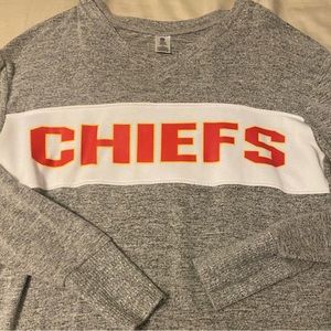 Comfy medium weight slit cut at hips. Minor piling.